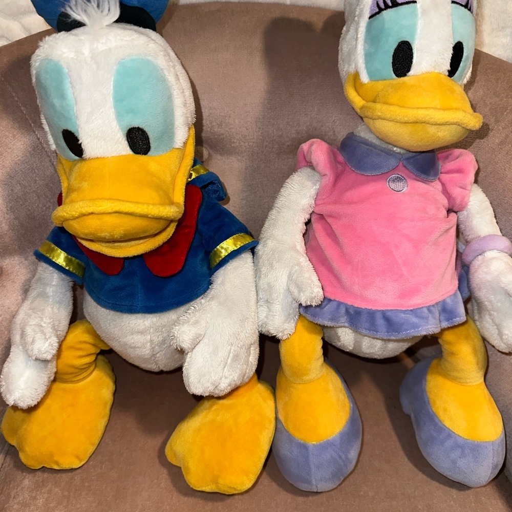 Disney Donald and Daisy Duck Plush Set - White, Yellow, Blue, Pink